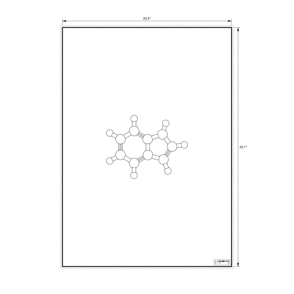 Leskoff Indole Molecule Poster, Ball-and-Stick Model, Stylized, image 1 of 1