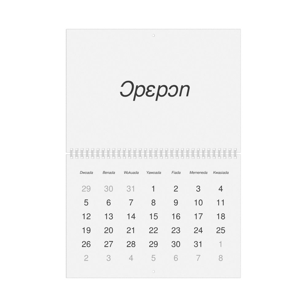 Leskoff 2026 Wall Calendar, Akan-Labeled, Monday-Start Layout, Wire-Bound, 11.7 x 8.3 in (29.7 x 21.0 cm), image 1 of 1