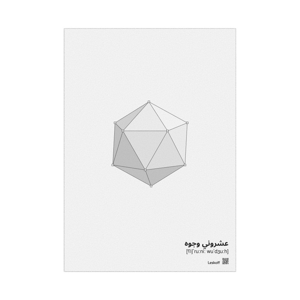 Leskoff Icosahedron Poster, Feature View, Arabic-Labeled with IPA, image 1 of 1