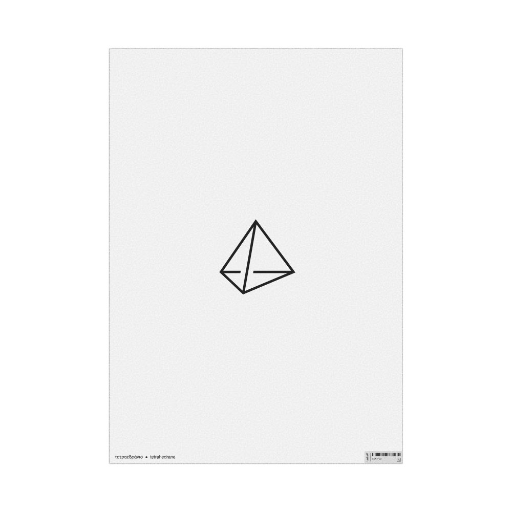 Leskoff Tetrahedrane Molecule Poster, 2D Structure, Greek/English-Labeled, image 1 of 1