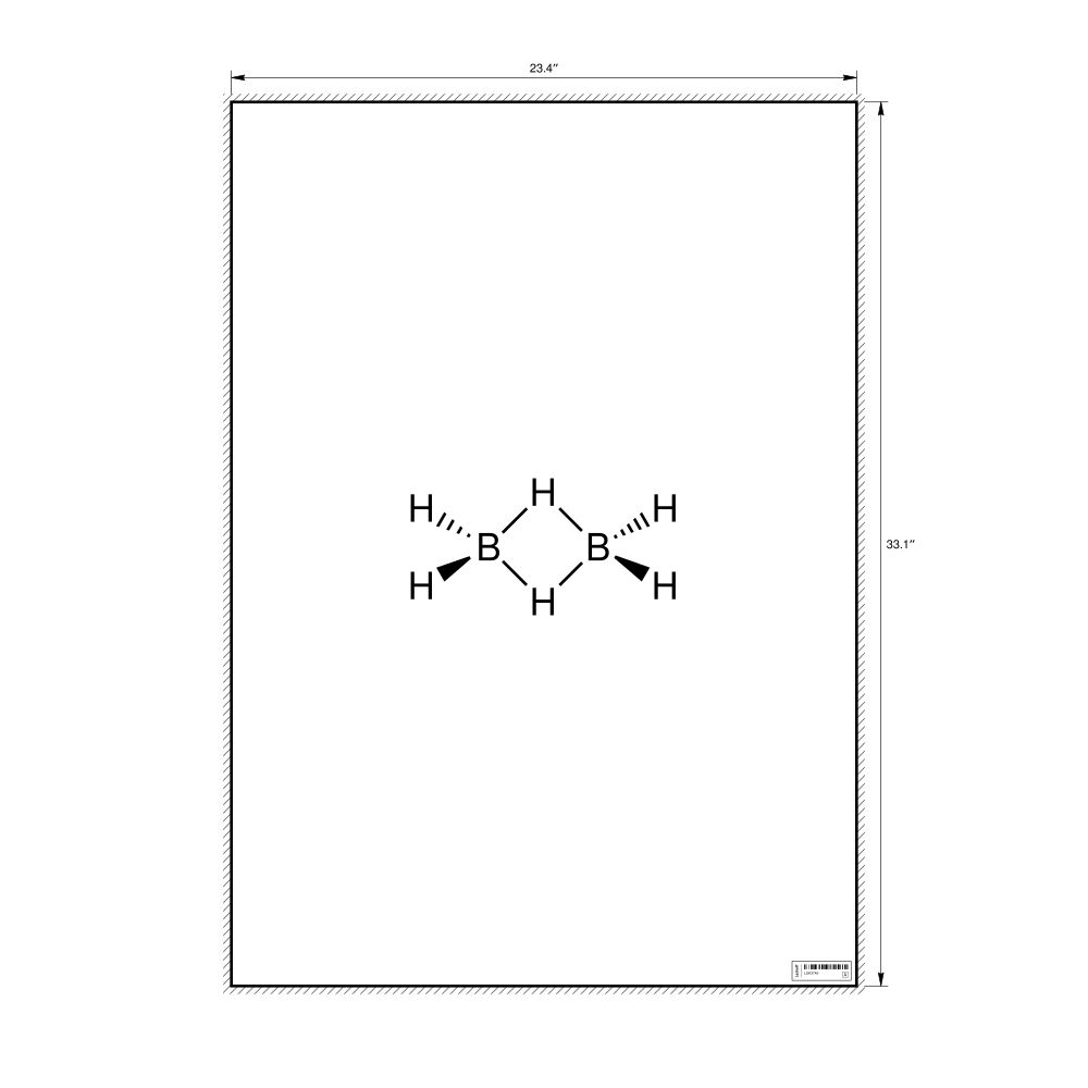 Leskoff Diborane Molecule Poster, 2D Structure, image 1 of 1