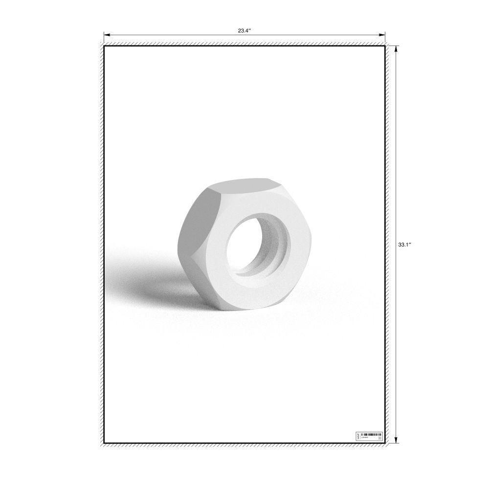 Leskoff Hex Nut Poster, Solid Style, image 1 of 1
