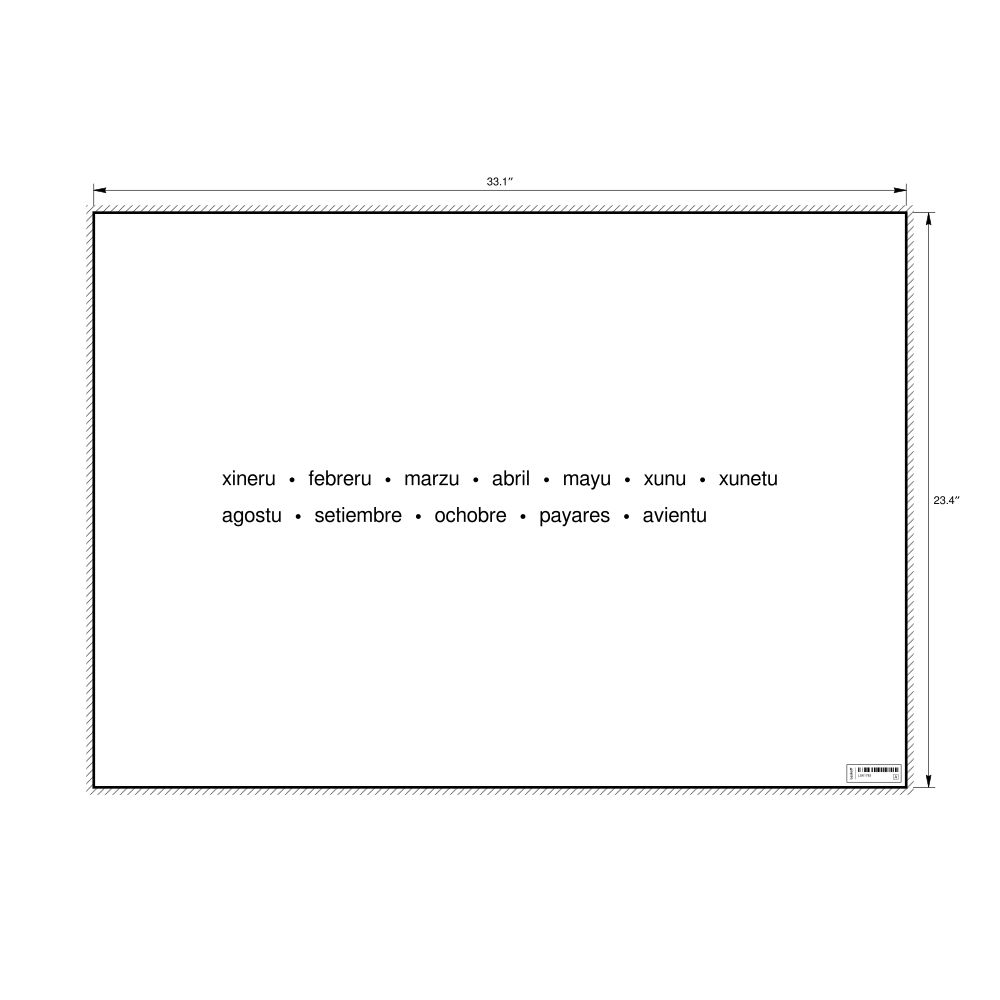 Leskoff Months of the Year Poster, Asturian-Labeled, image 1 of 1