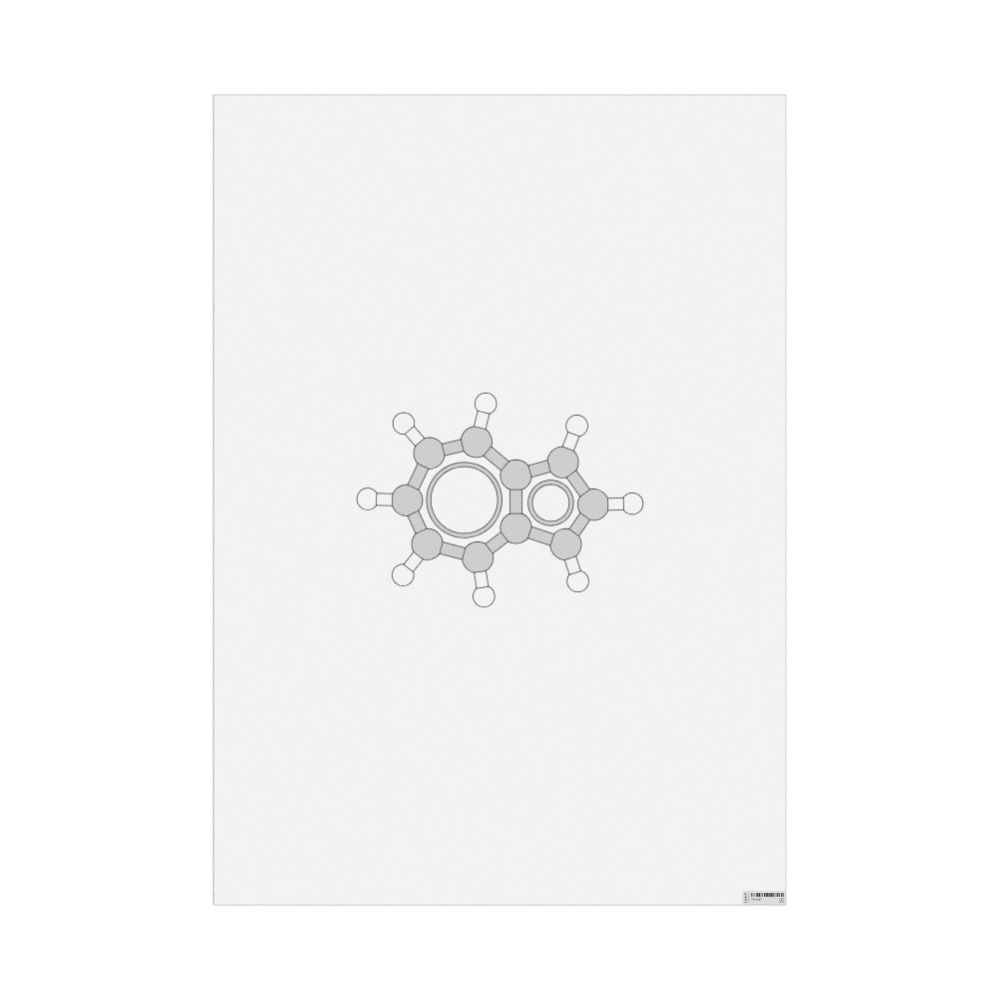 Leskoff Azulene Molecule Poster, Ball-and-Stick Model, Stylized, image 1 of 1