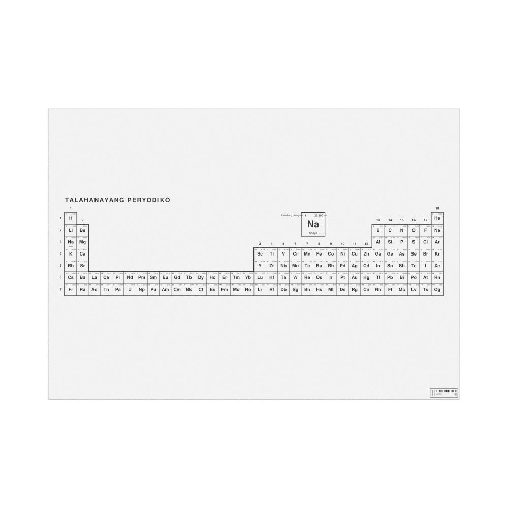 Leskoff Periodic Table Chart, 33.1 x 23.4 in (84.1 x 59.4 cm, Poster / Wall Chart), 32-Column Layout, Tagalog-Labeled, image 1 of 2