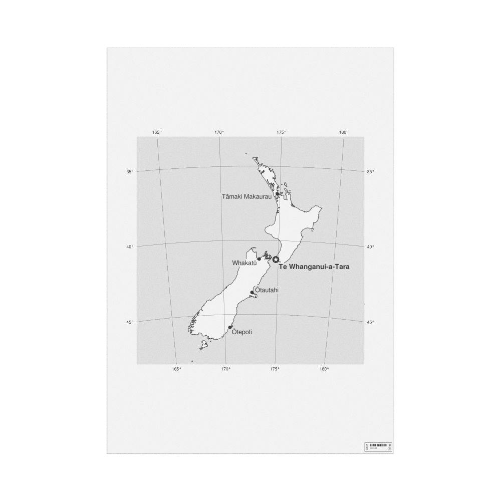 Leskoff New Zealand Map Poster, Māori-Labeled, image 1 of 2