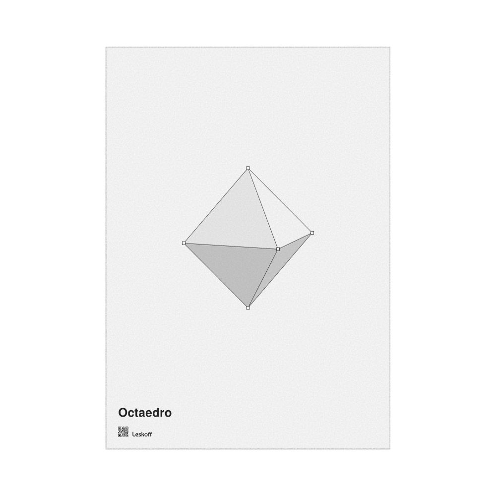 Leskoff Octahedron Poster, Feature View, Portuguese-Labeled, image 1 of 1
