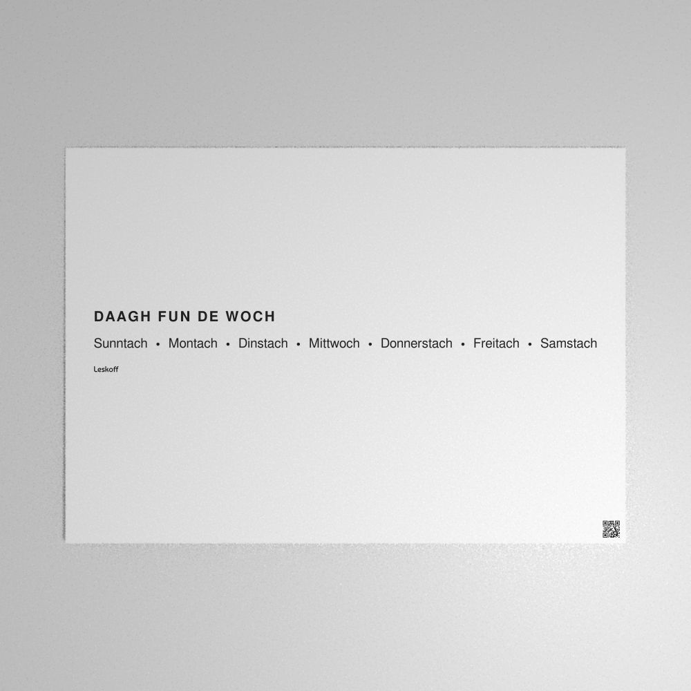 Leskoff Days of the Week Poster image 1 of 2