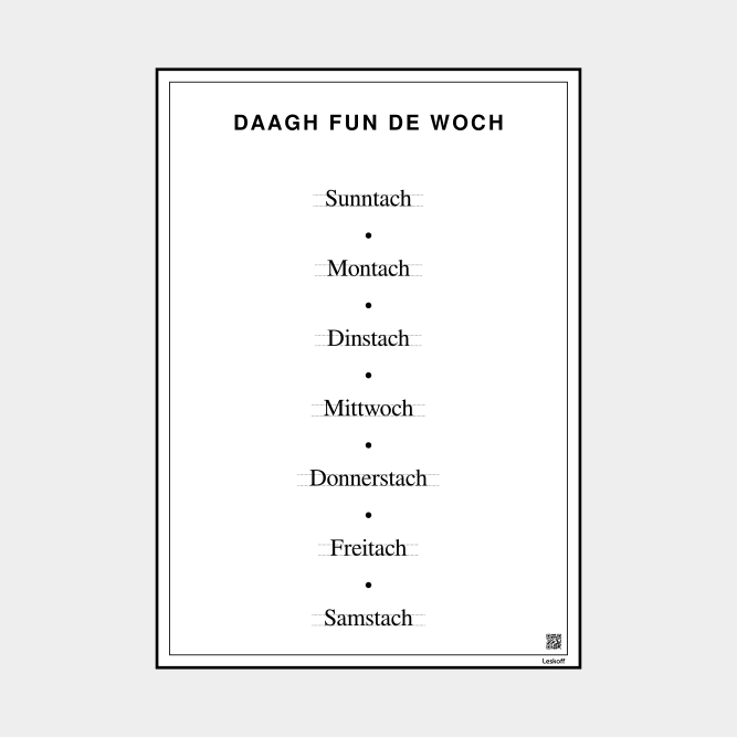 Leskoff Days of the Week image 1 of 1