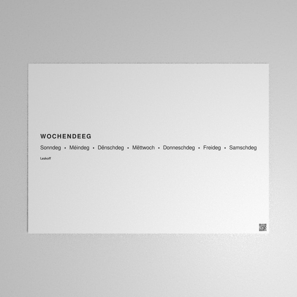 Leskoff Days of the Week Poster image 1 of 2