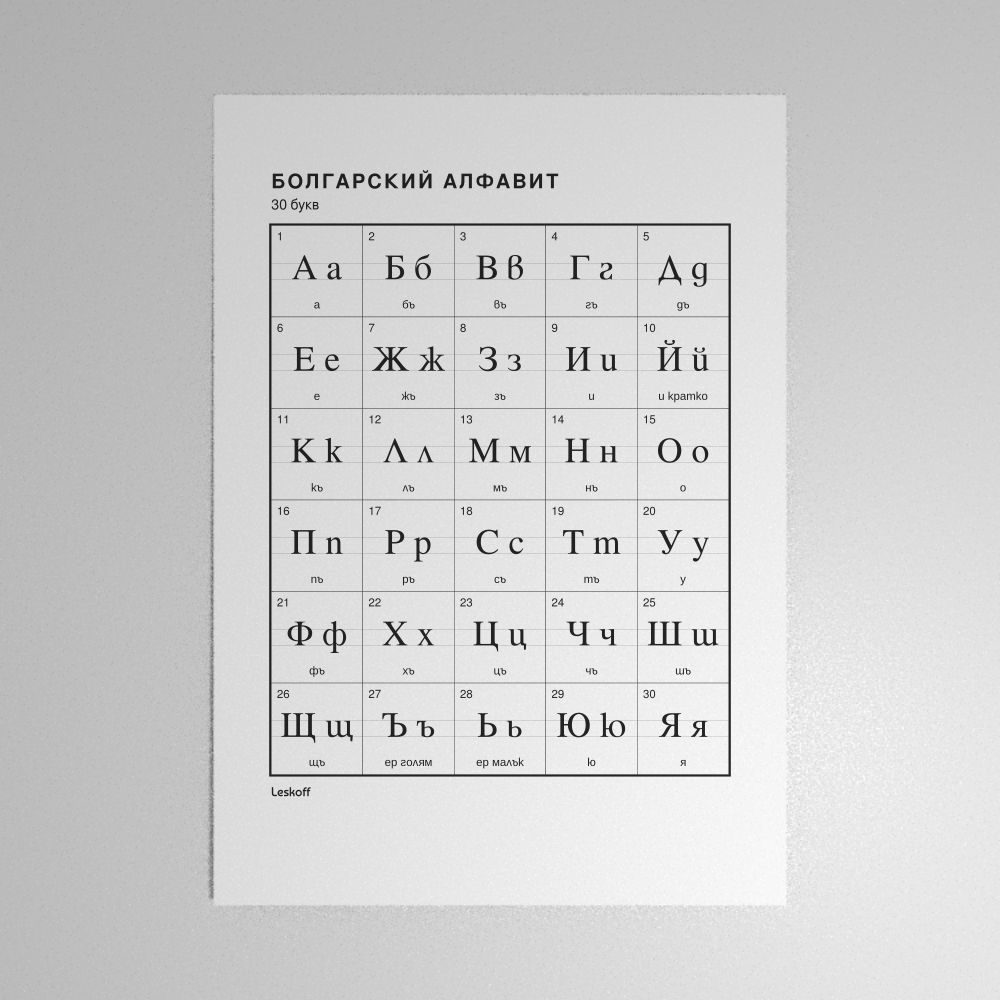 Leskoff Bulgarian Alphabet Poster image 1 of 2