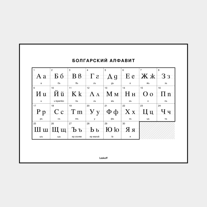 Leskoff Bulgarian Alphabet image 1 of 2