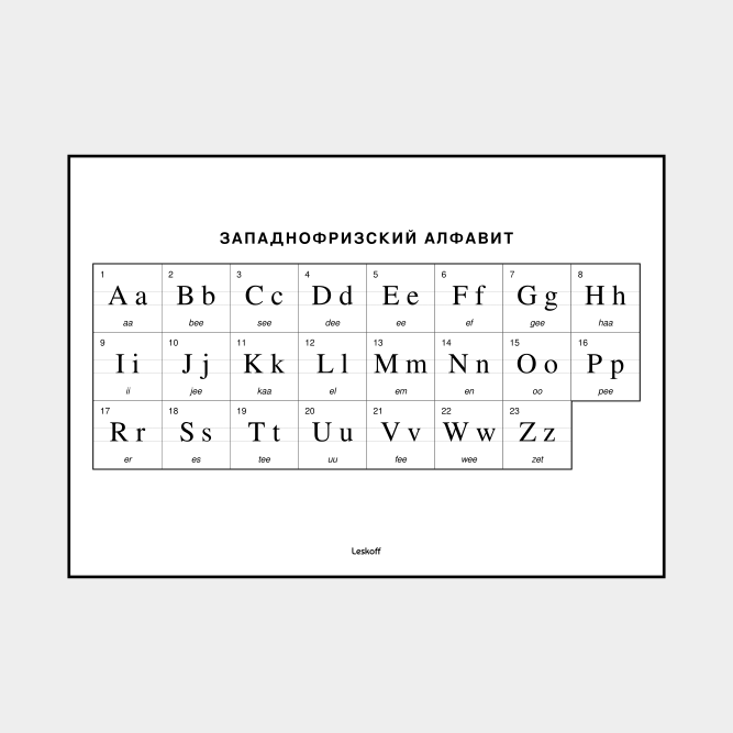 Leskoff West Frisian Alphabet image 1 of 2
