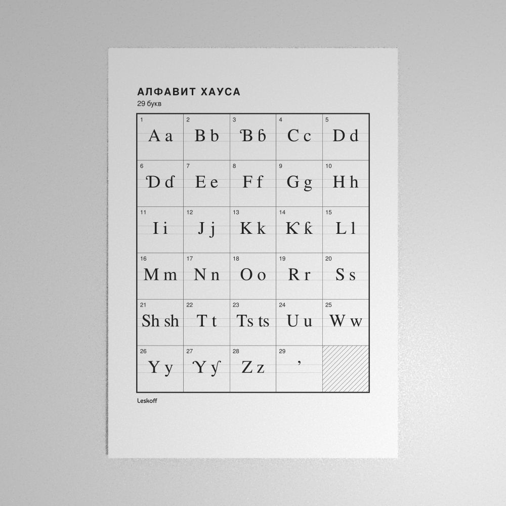 Leskoff Hausa Alphabet Poster image 1 of 2