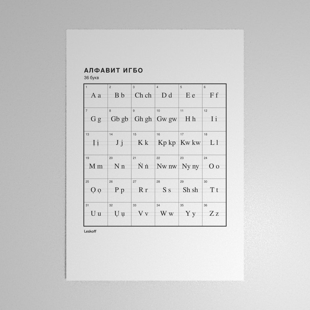 Leskoff Igbo Alphabet Poster image 1 of 2