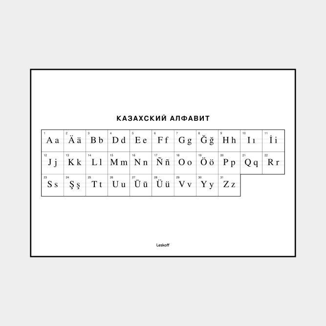 Leskoff Kazakh Alphabet image 1 of 2