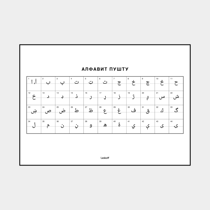 Leskoff Pashto Alphabet image 1 of 2