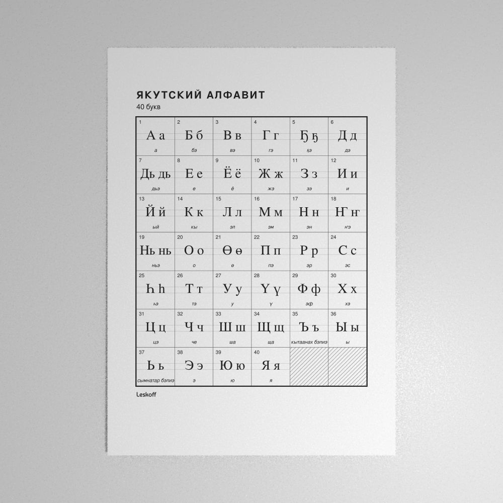 Leskoff Yakut Alphabet Poster image 1 of 2