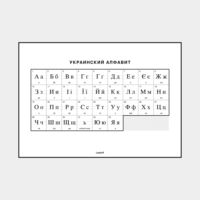 Leskoff Ukrainian Alphabet image 1 of 2