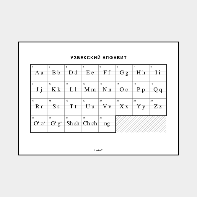 Leskoff Uzbek Alphabet image 1 of 2