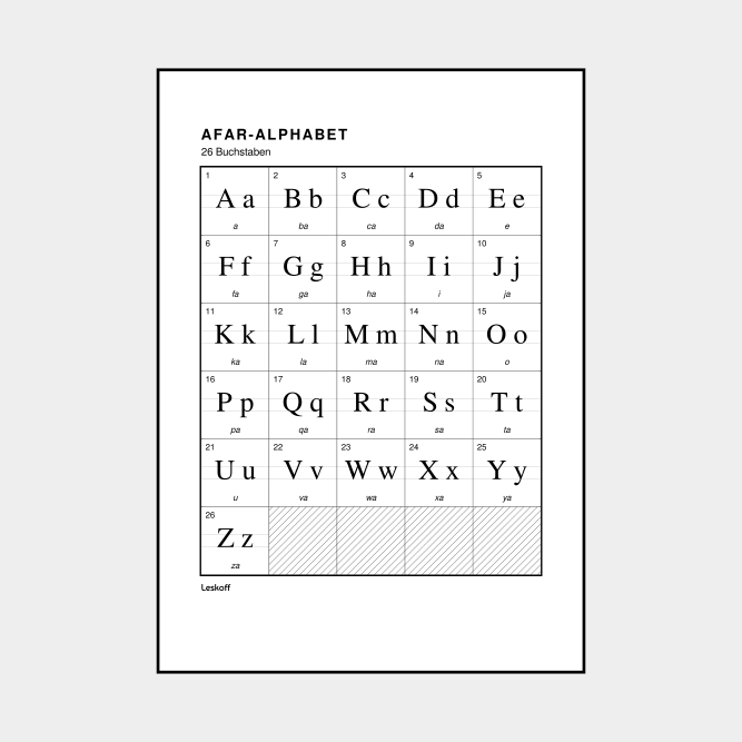 Leskoff Afar Alphabet image 1 of 2