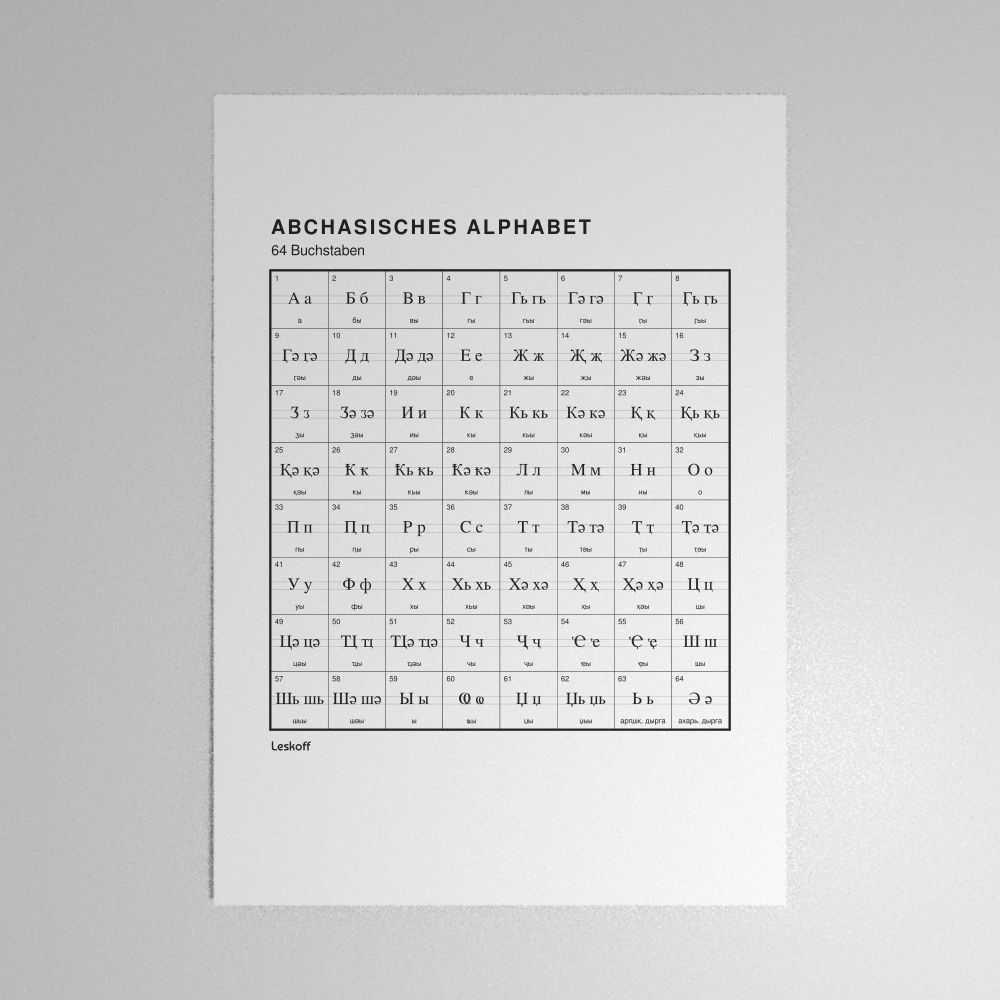 Leskoff Abkhaz Alphabet Poster image 1 of 2