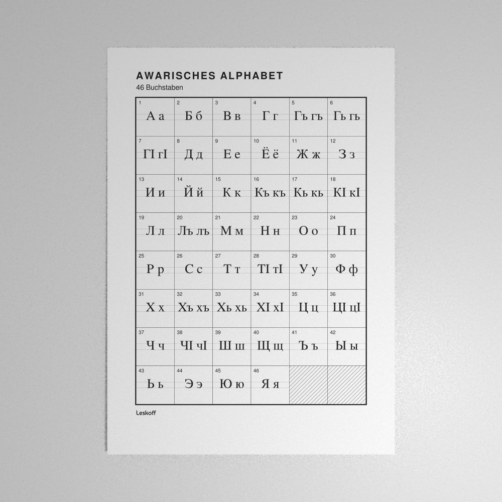 Leskoff Avar Alphabet Poster image 1 of 2