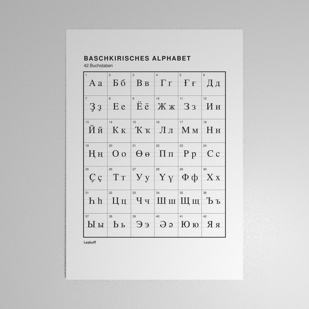 Leskoff Bashkir Alphabet Poster image 1 of 2