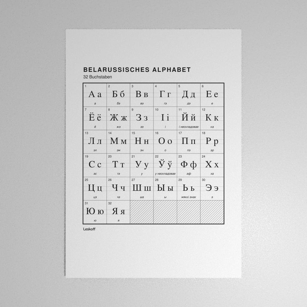 Leskoff Belarusian Alphabet Poster image 1 of 2