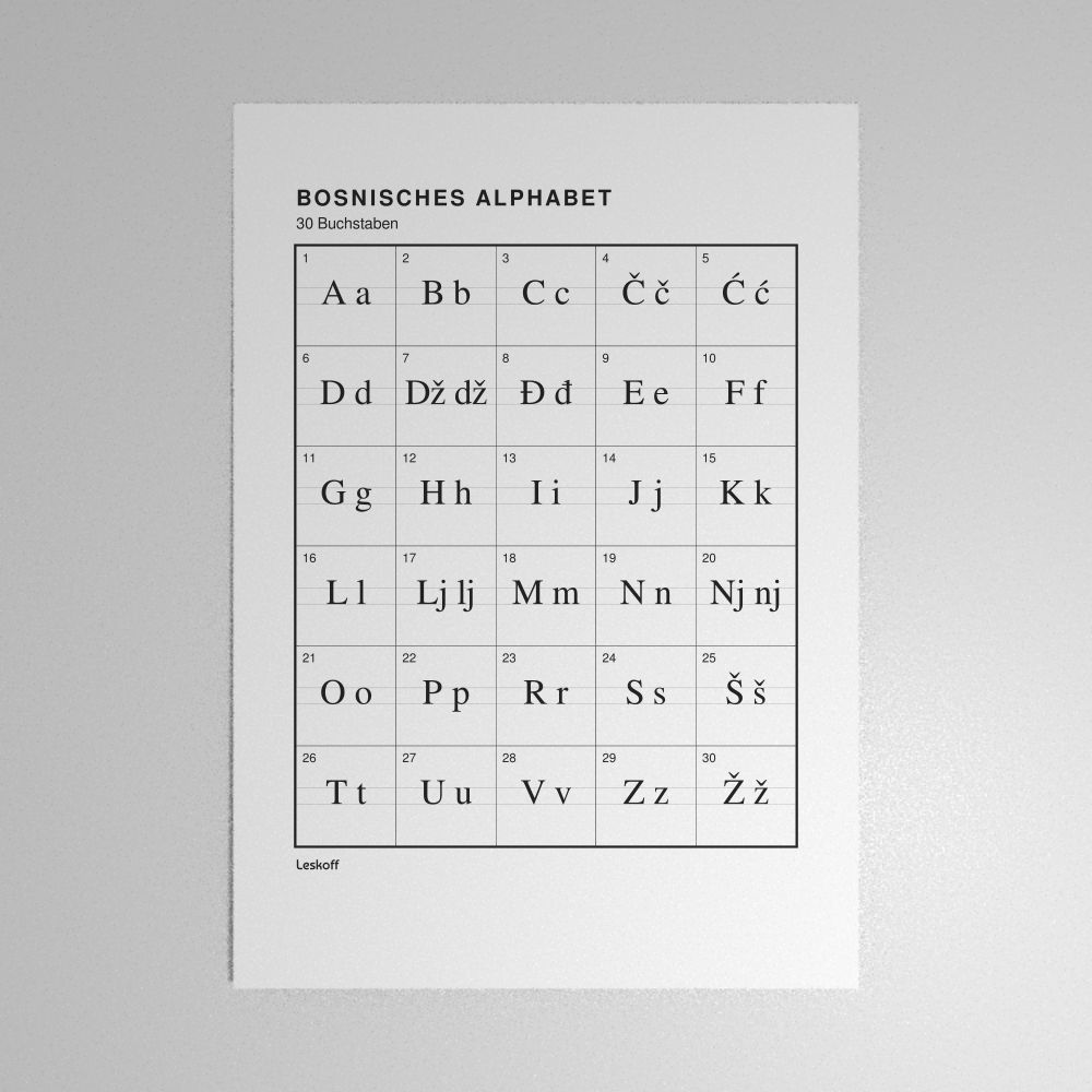 Leskoff Bosnian Alphabet Poster image 1 of 2