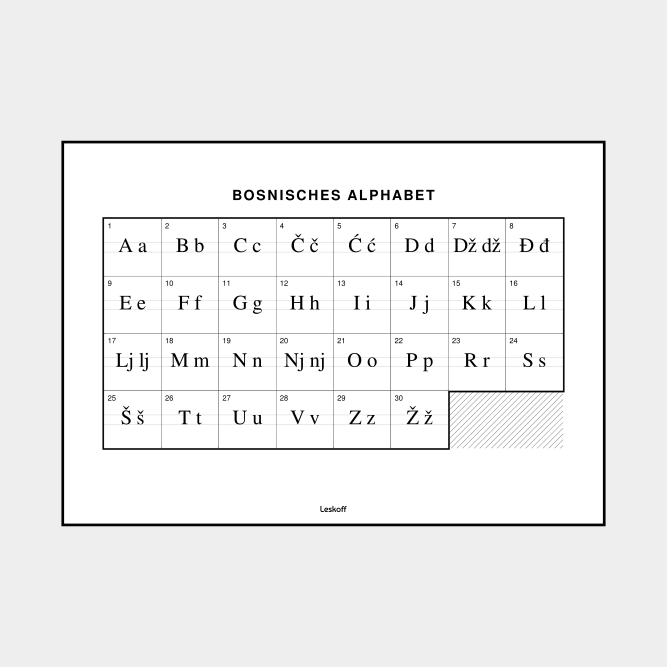 Leskoff Bosnian Alphabet image 1 of 2