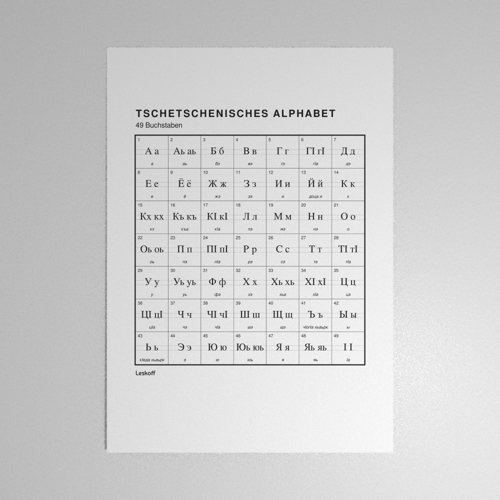 Leskoff Chechen Alphabet Poster image 1 of 2