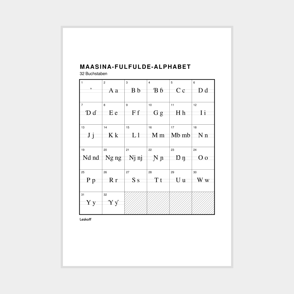 Leskoff Maasina Fulfulde Alphabet Poster image 1 of 2
