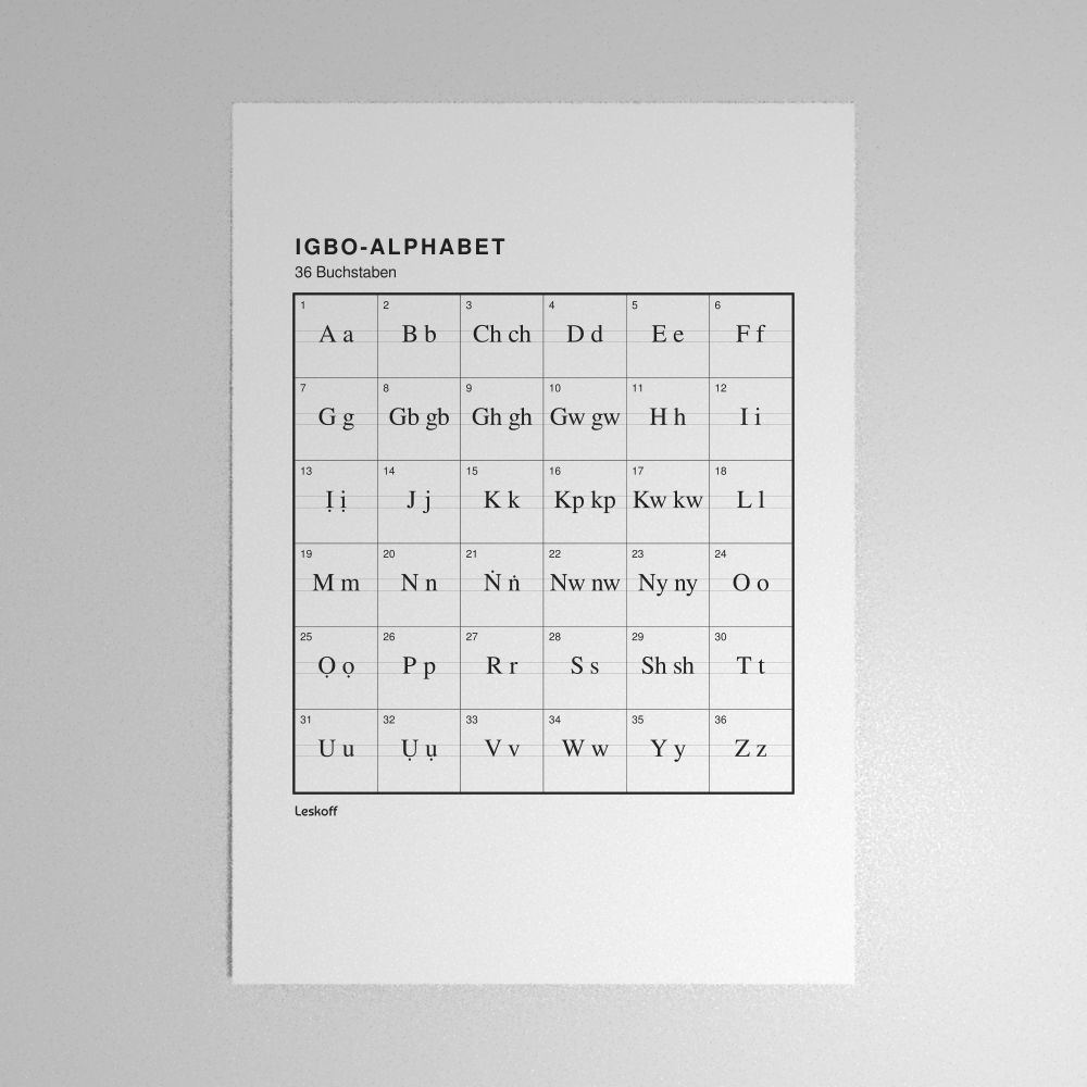 Leskoff Igbo Alphabet Poster image 1 of 2