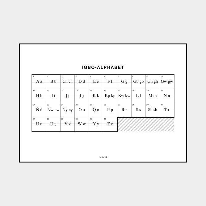 Leskoff Igbo Alphabet image 1 of 2