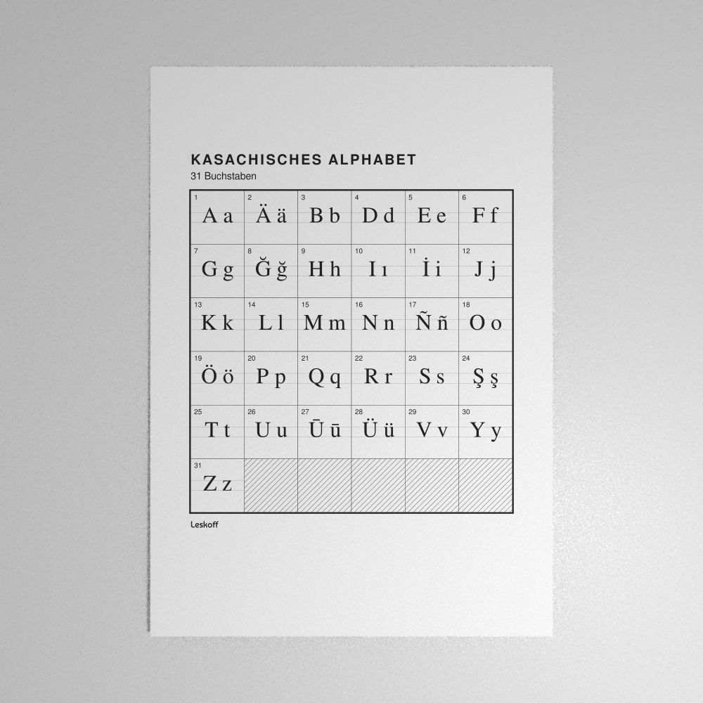 Leskoff Kazakh Alphabet Poster image 1 of 2