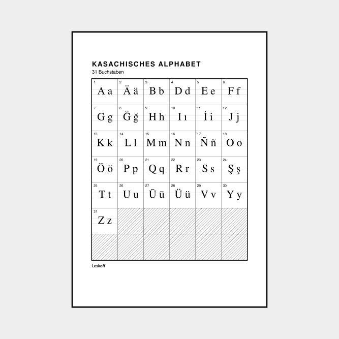 Leskoff Kazakh Alphabet image 1 of 2