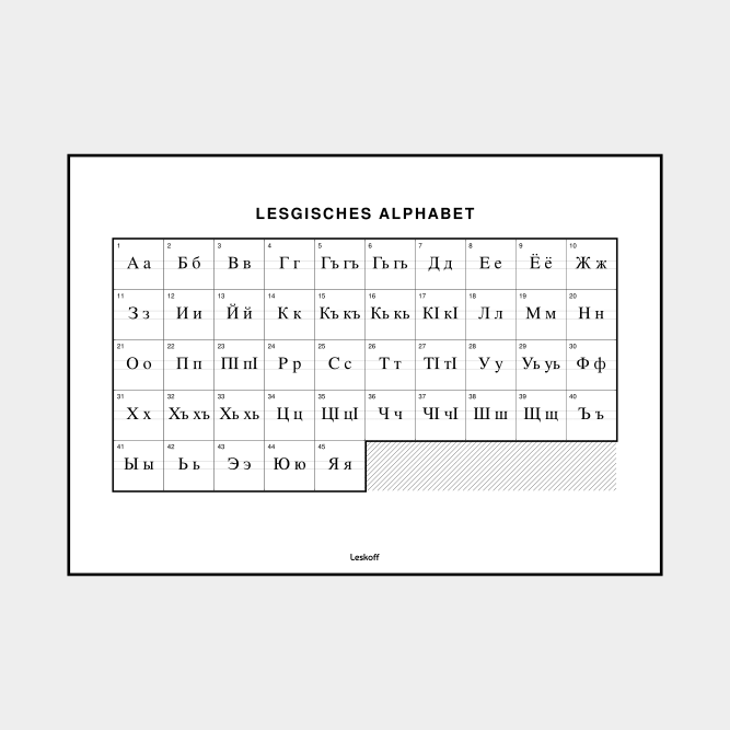Leskoff Lezgian Alphabet image 1 of 2