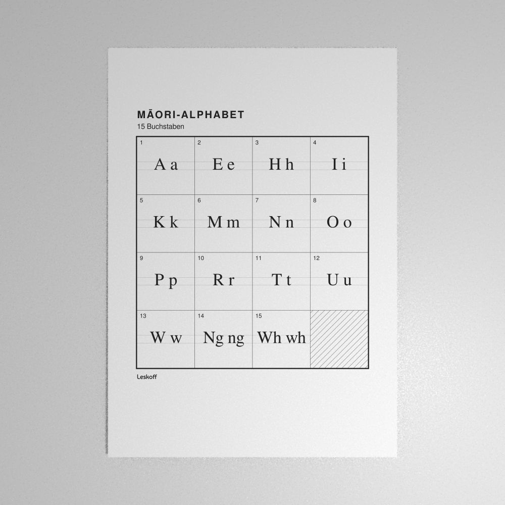 Leskoff Māori Alphabet Poster image 1 of 2