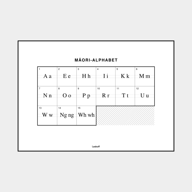 Leskoff Māori Alphabet image 1 of 2