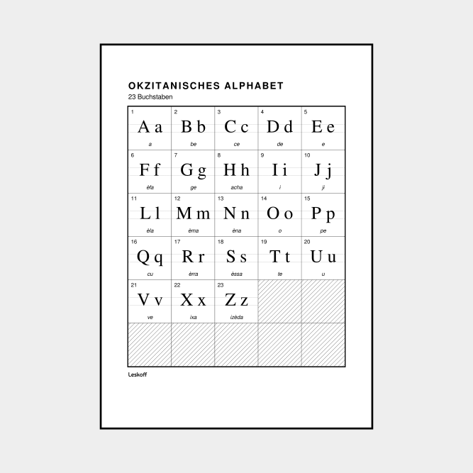 Leskoff Occitan Alphabet image 1 of 2