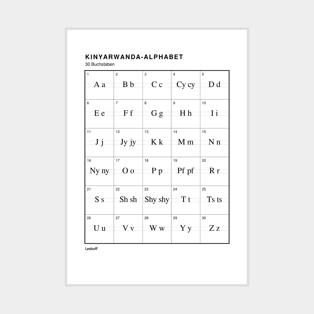 Leskoff Kinyarwanda Alphabet Poster image 1 of 2
