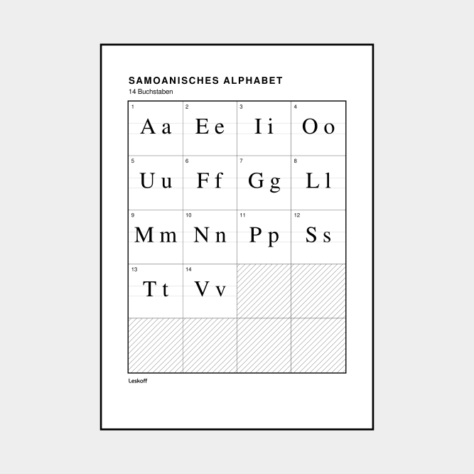 Leskoff Samoan Alphabet image 1 of 2