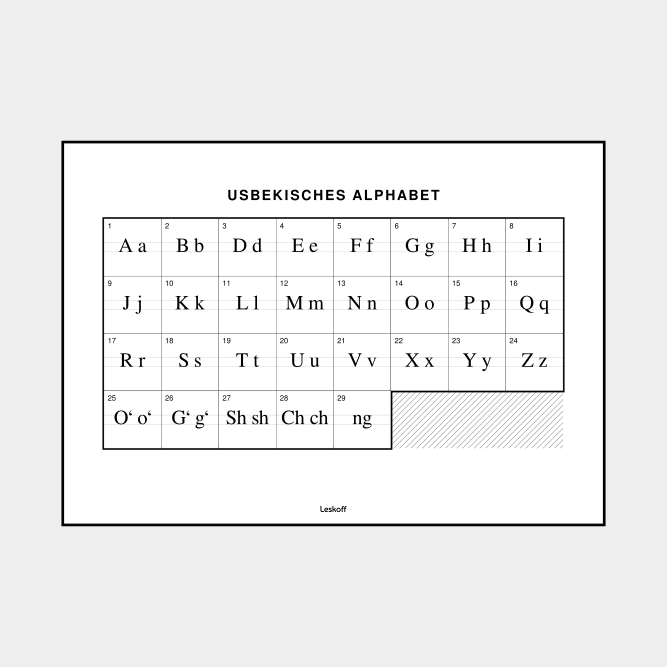 Leskoff Uzbek Alphabet image 1 of 2