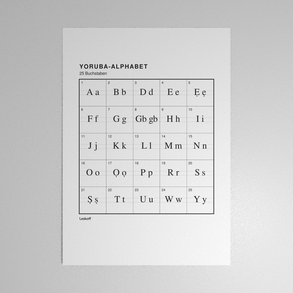Leskoff Yoruba Alphabet Poster image 1 of 2