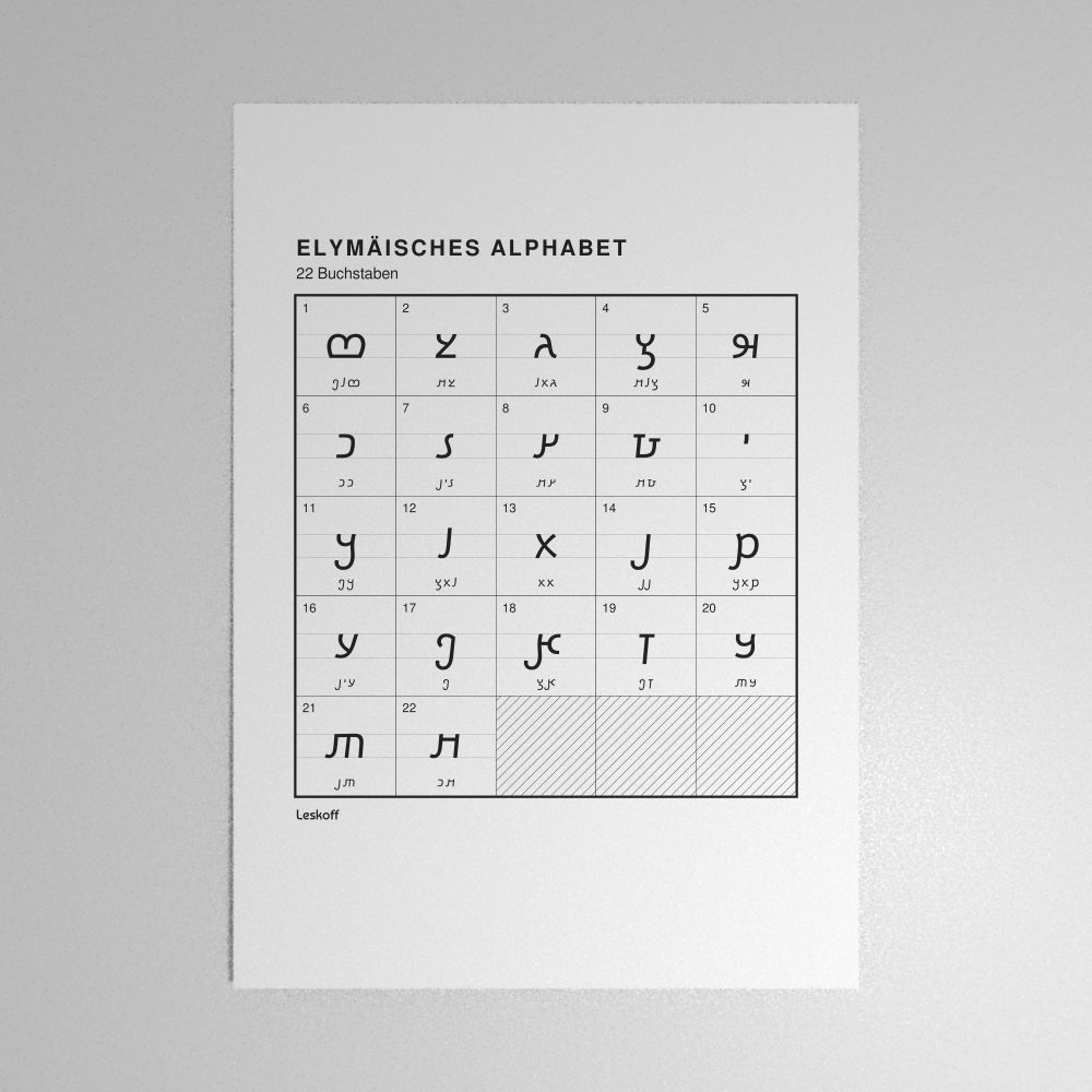 Leskoff Elymaic Alphabet Poster image 1 of 2