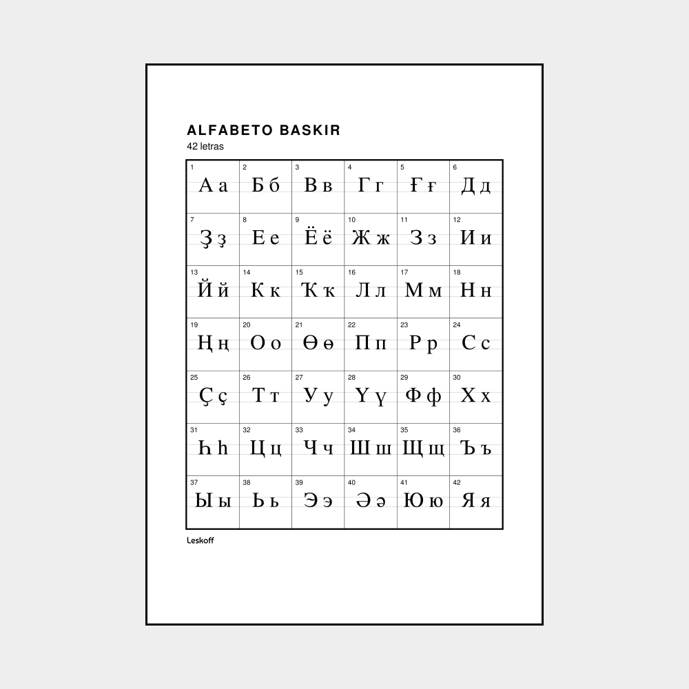 Leskoff Bashkir Alphabet image 1 of 2