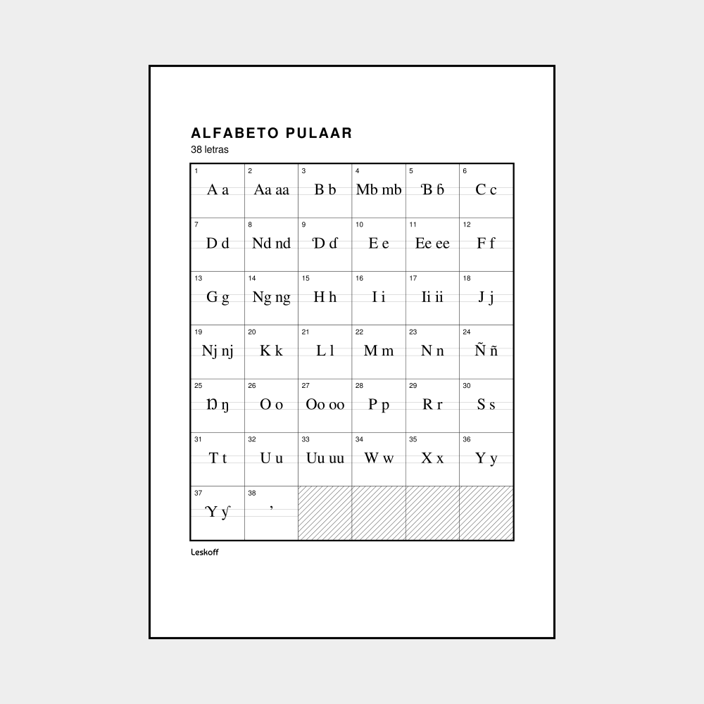 Leskoff Pulaar Alphabet image 1 of 2