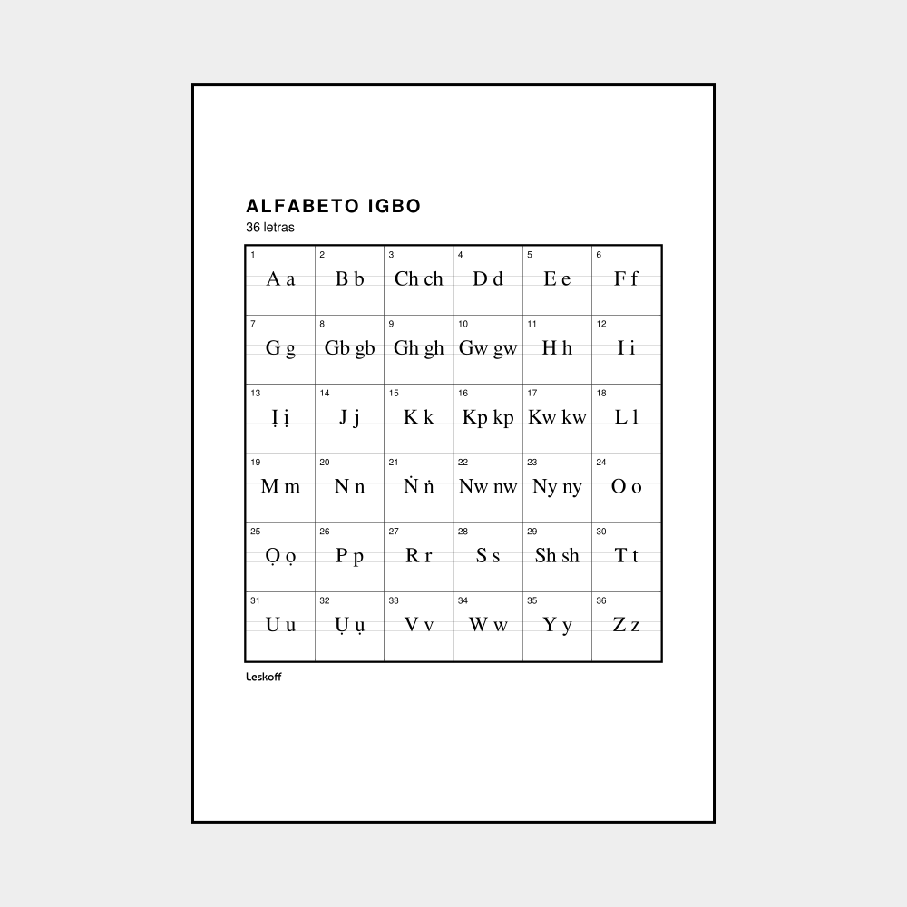 Leskoff Igbo Alphabet image 1 of 2