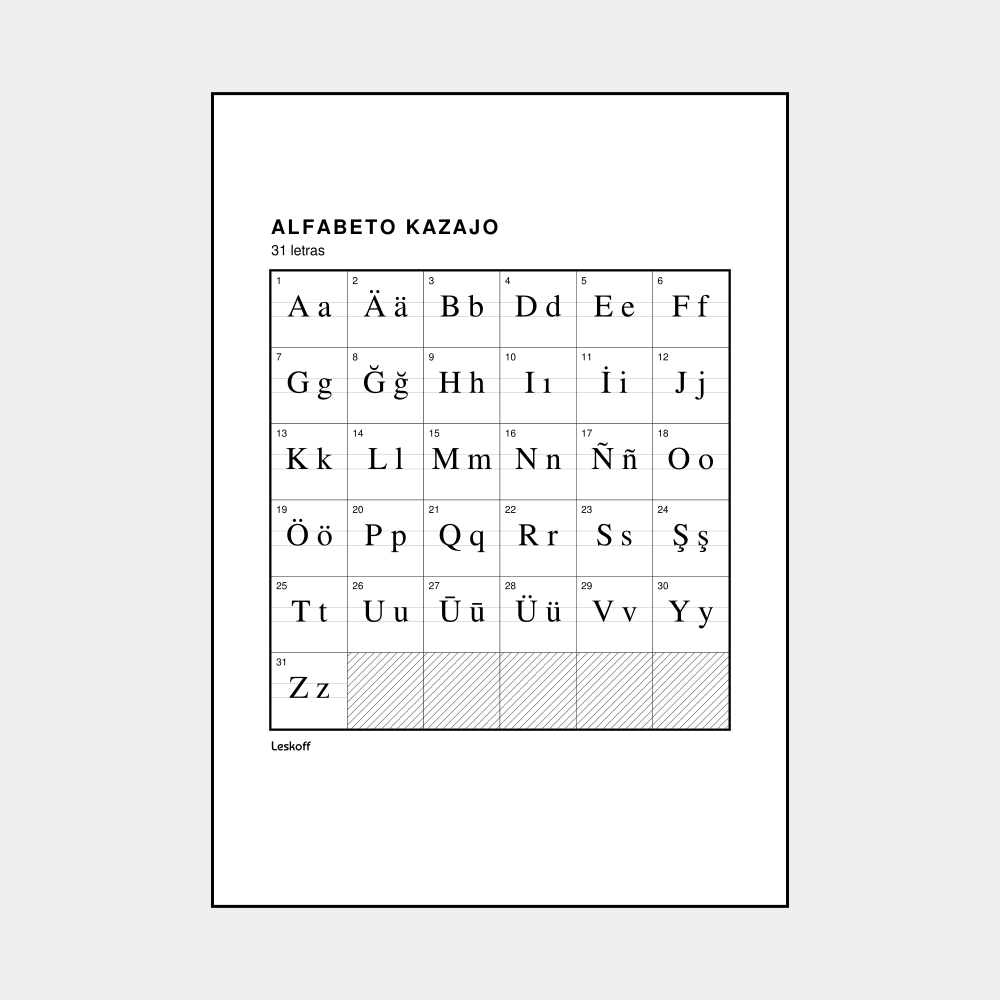 Leskoff Kazakh Alphabet image 1 of 2